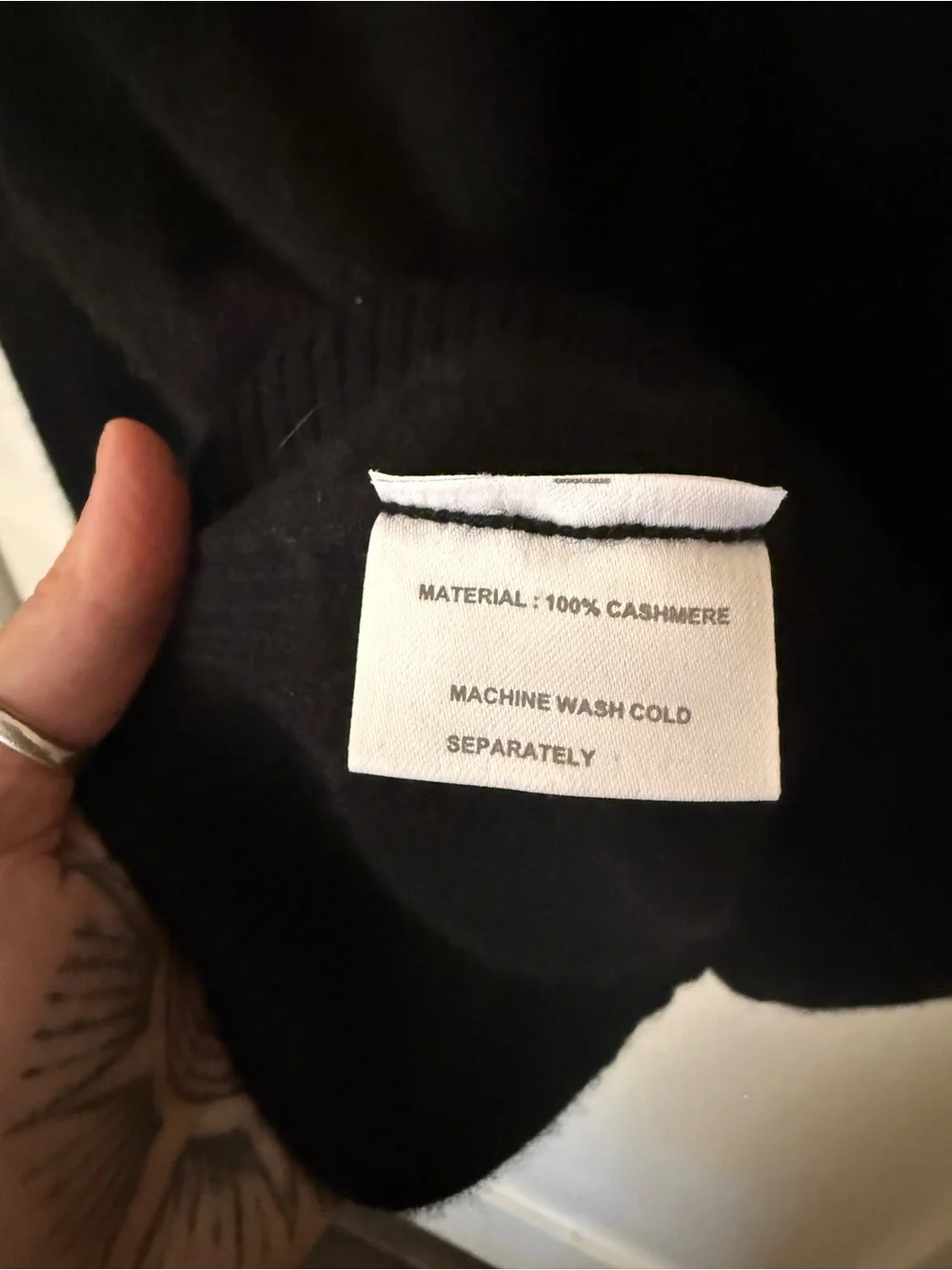 10% Cashmere Black Turtleneck Sweater
